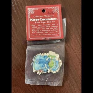 1983 7 Kitty Cucumber Paper Doll Merrimack‎ Publishing Die Cut Ornaments New
